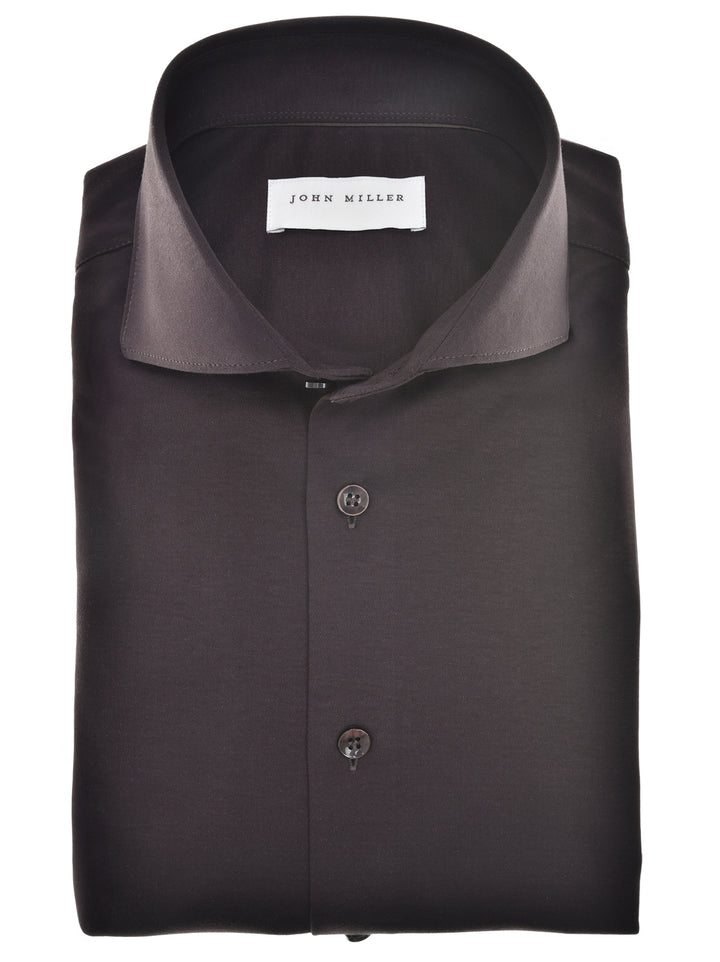 John Miller Slim Fit Overhemd – Bruin-100% katoen-HEREN SHIRTS-Bruin