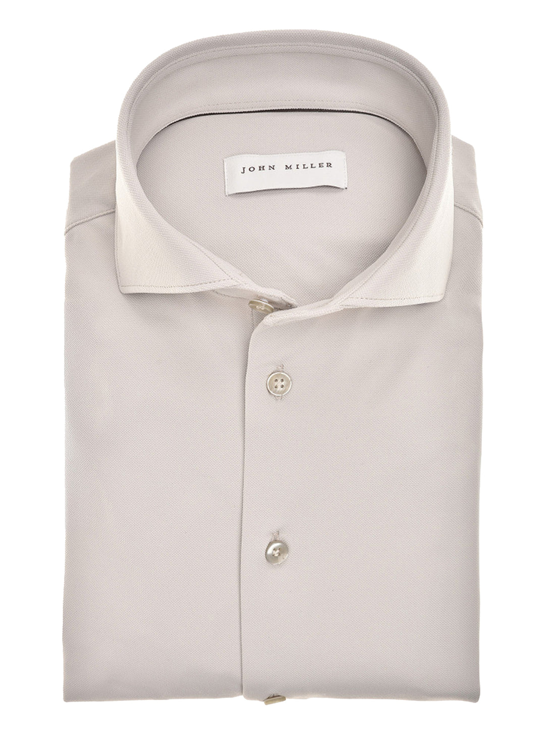 John Miller Slim Fit Overhemd – Grijs-89% polyamide, 11% elastaan-HEREN SHIRTS-Grijs