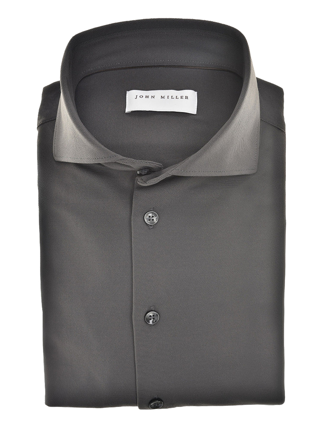 John Miller Slim Fit Overhemd – Groen-89% polyamide, 11% elastaan-HEREN SHIRTS-Groen