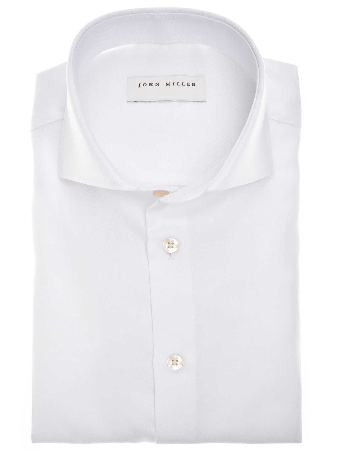 John Miller Slim Fit Overhemd – Wit-100% katoen-HEREN SHIRTS-Wit