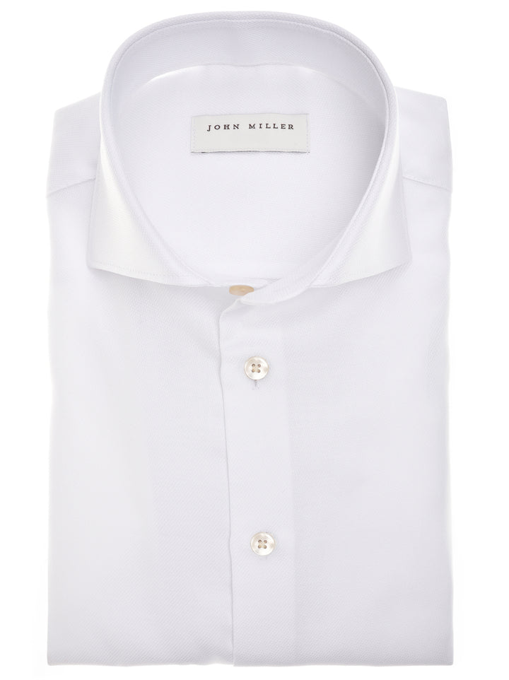 John Miller Slim Fit Overhemd – Wit-100% katoen-HEREN SHIRTS-Wit