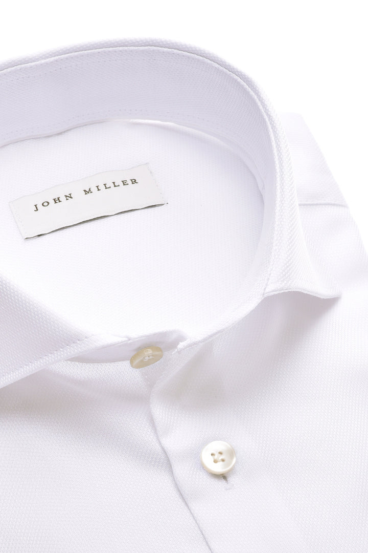 John Miller Slim Fit Overhemd – Wit-100% katoen-HEREN SHIRTS-Wit