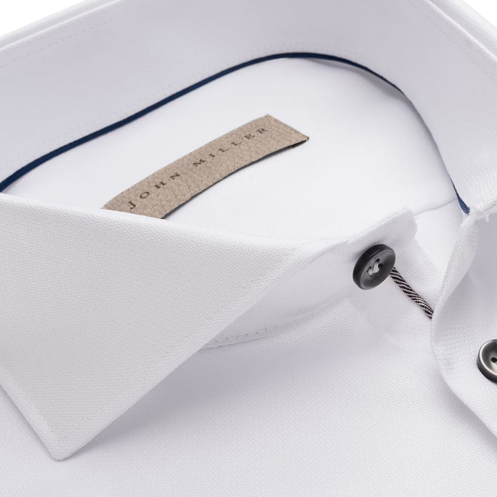 John Miller slim fit overhemd wit-HEREN SHIRTS-Wit