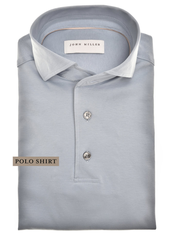 John Miller Slim Fit Polo Lange Mouw – Blauw-100% katoen-HEREN POLO'S & T-SHIRTS-Blauw