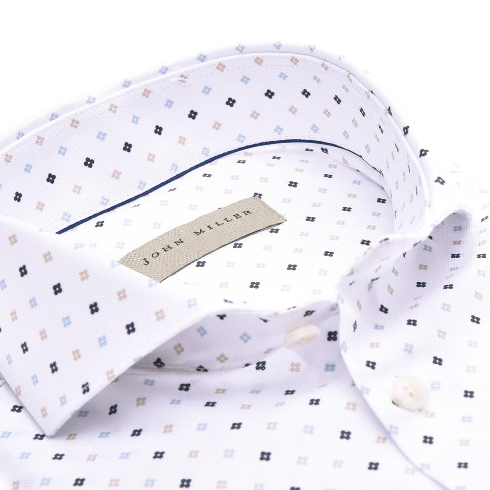 John Miller slim fit shirt-100% katoen-HEREN SHIRTS-Wit