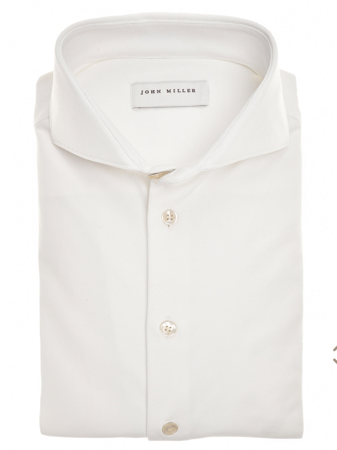 John Miller Slim Fit  – Wit-89% polyamide, 11% elastaan-HEREN SHIRTS-Wit