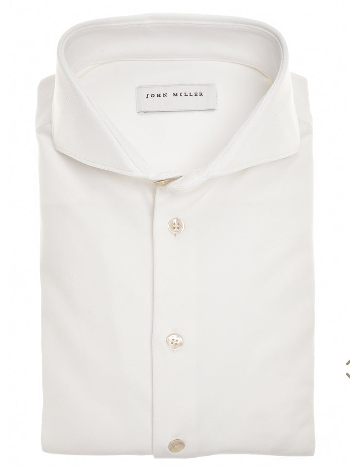 John Miller Slim Fit  – Wit-89% polyamide, 11% elastaan-HEREN SHIRTS-Wit