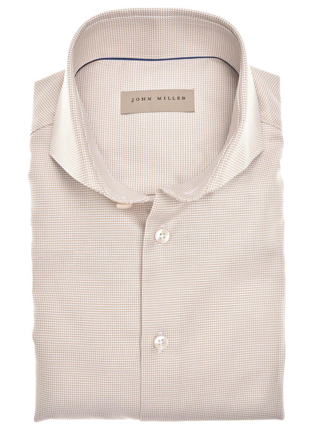John Miller tailord fit extra lange mouw-100% katoen<br />-HEREN SHIRTS-Beige