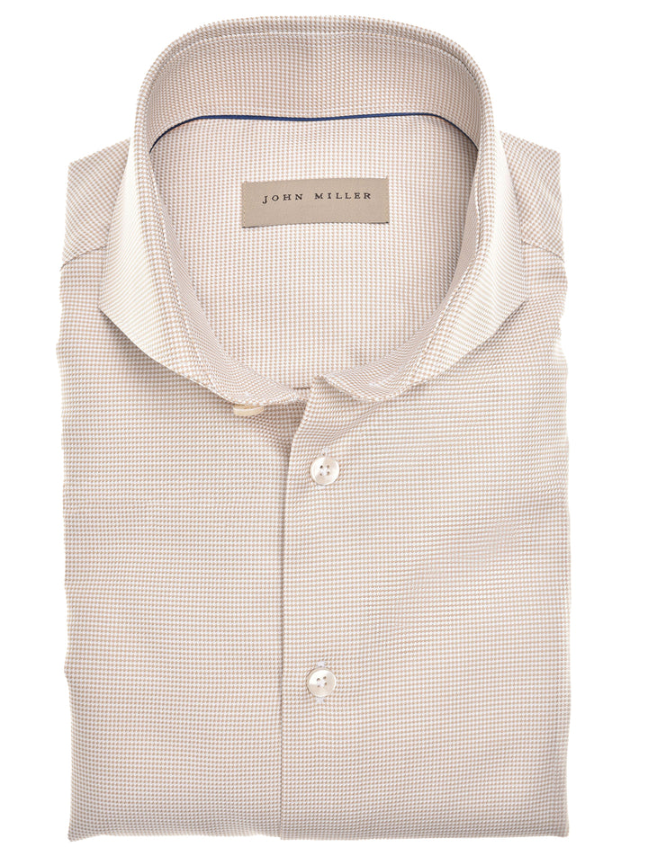 John Miller tailord fit extra lange mouw-100% katoen<br />-HEREN SHIRTS-Beige