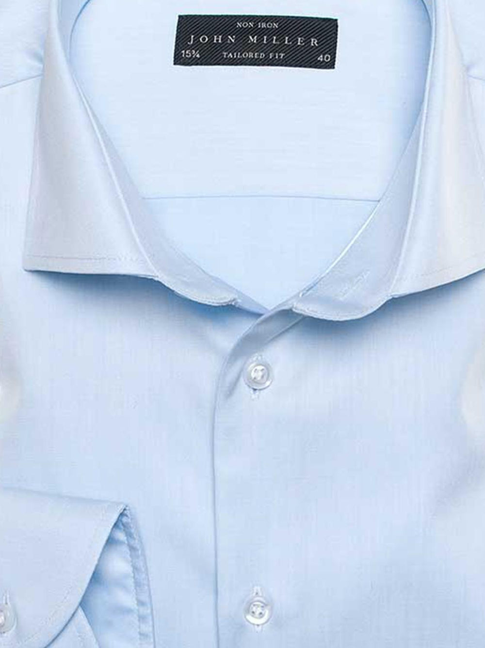 John Miller Tailored Fit-100% katoen-HEREN SHIRTS-Blauw
