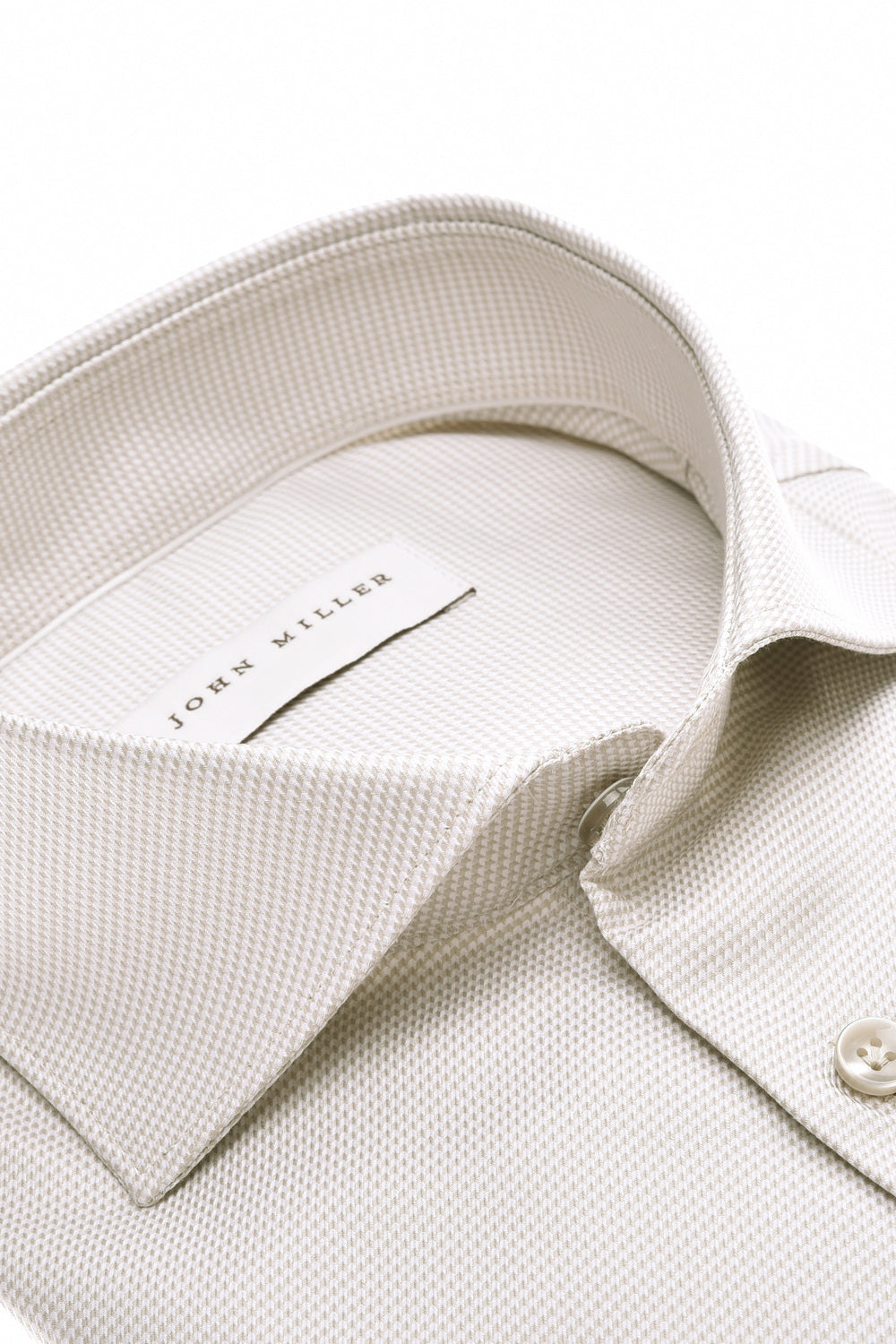 John Miller Tailored Fit  – Grijs-100% katoen-HEREN SHIRTS-Grijs