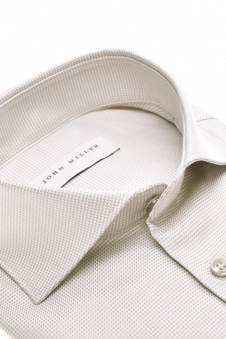 John Miller Tailored Fit  – Grijs-100% katoen-HEREN SHIRTS-Grijs