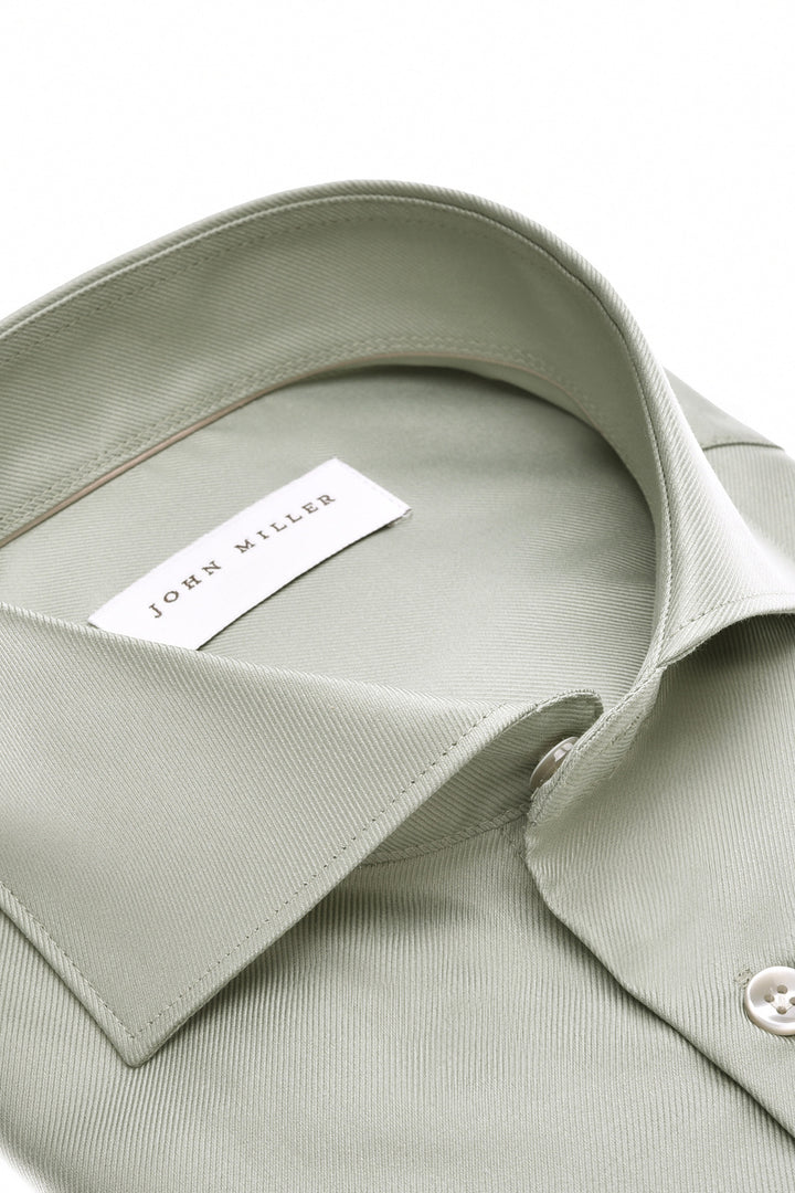 John Miller Tailored Fit  – Groen-100% katoen-HEREN SHIRTS-Groen