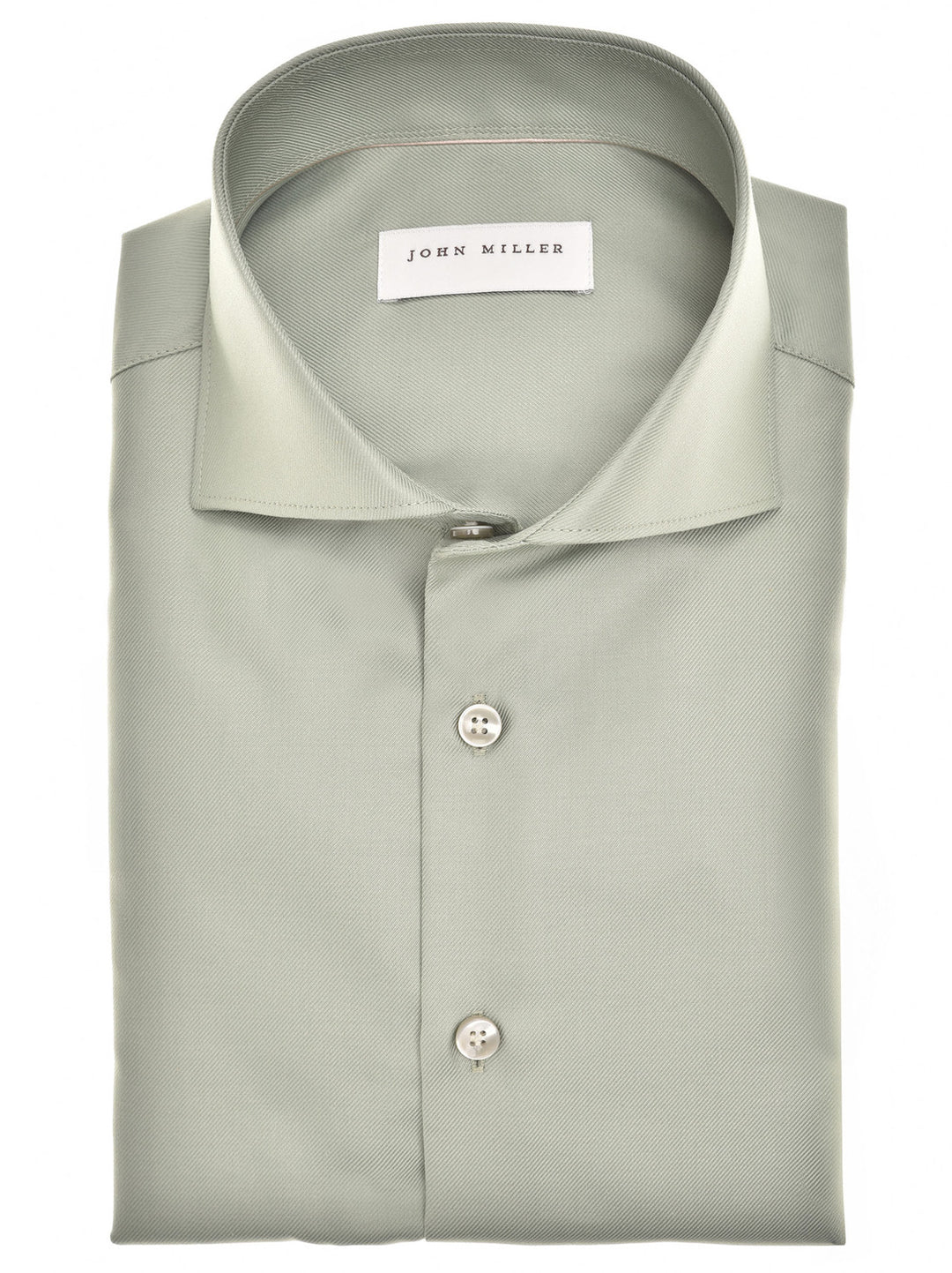 John Miller Tailored Fit  – Groen-100% katoen-HEREN SHIRTS-Groen