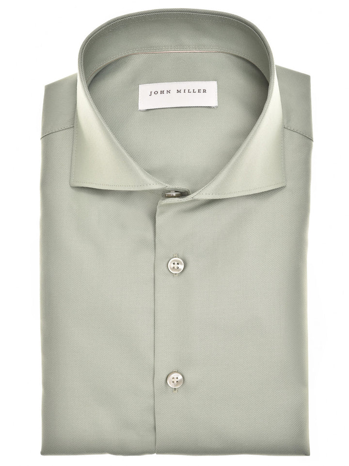 John Miller Tailored Fit  – Groen-100% katoen-HEREN SHIRTS-Groen