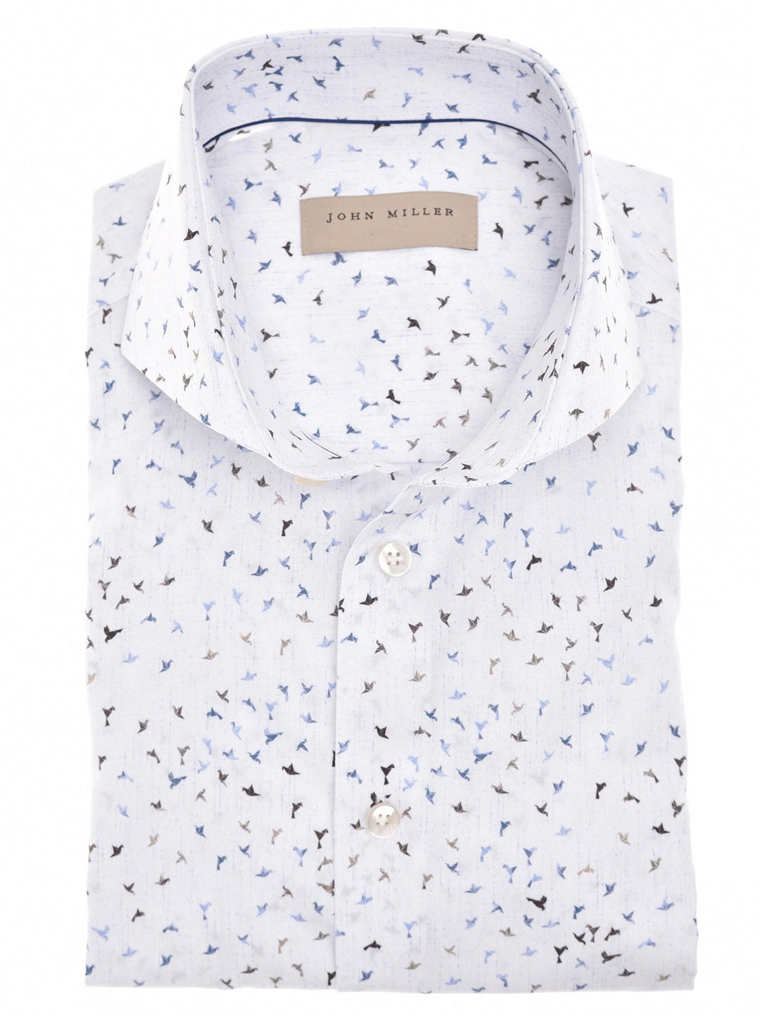 John Miller Tailored Fit lichtblauw-100 % Katoen-HEREN SHIRTS-Blauw