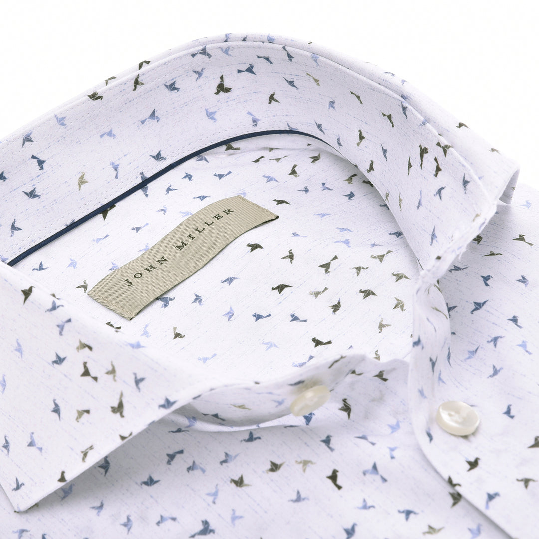 John Miller Tailored Fit lichtblauw-100 % Katoen-HEREN SHIRTS-Blauw