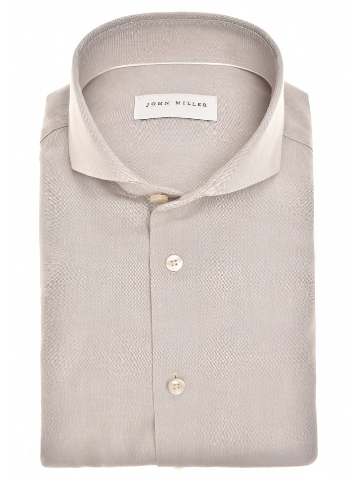 John Miller Tailored Fit Overhemd – Beige-100% katoen-HEREN SHIRTS-Beige