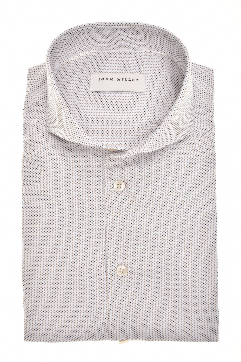 John Miller Tailored Fit Overhemd – Beige-100% katoen-HEREN SHIRTS-Beige