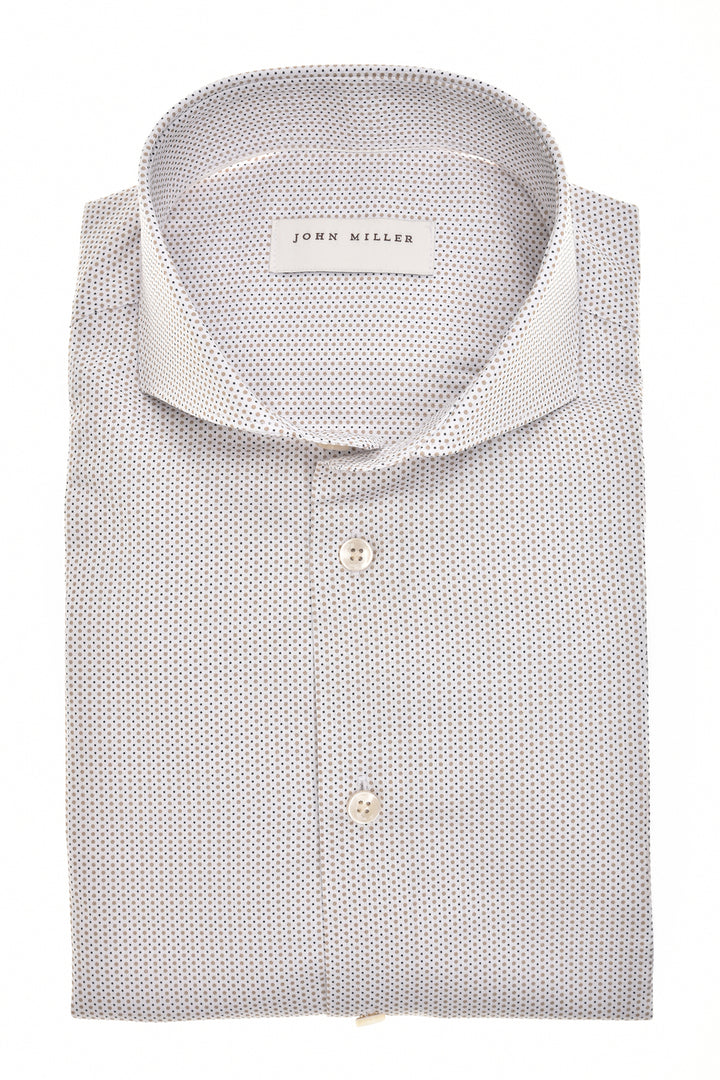John Miller Tailored Fit Overhemd – Beige-100% katoen-HEREN SHIRTS-Beige