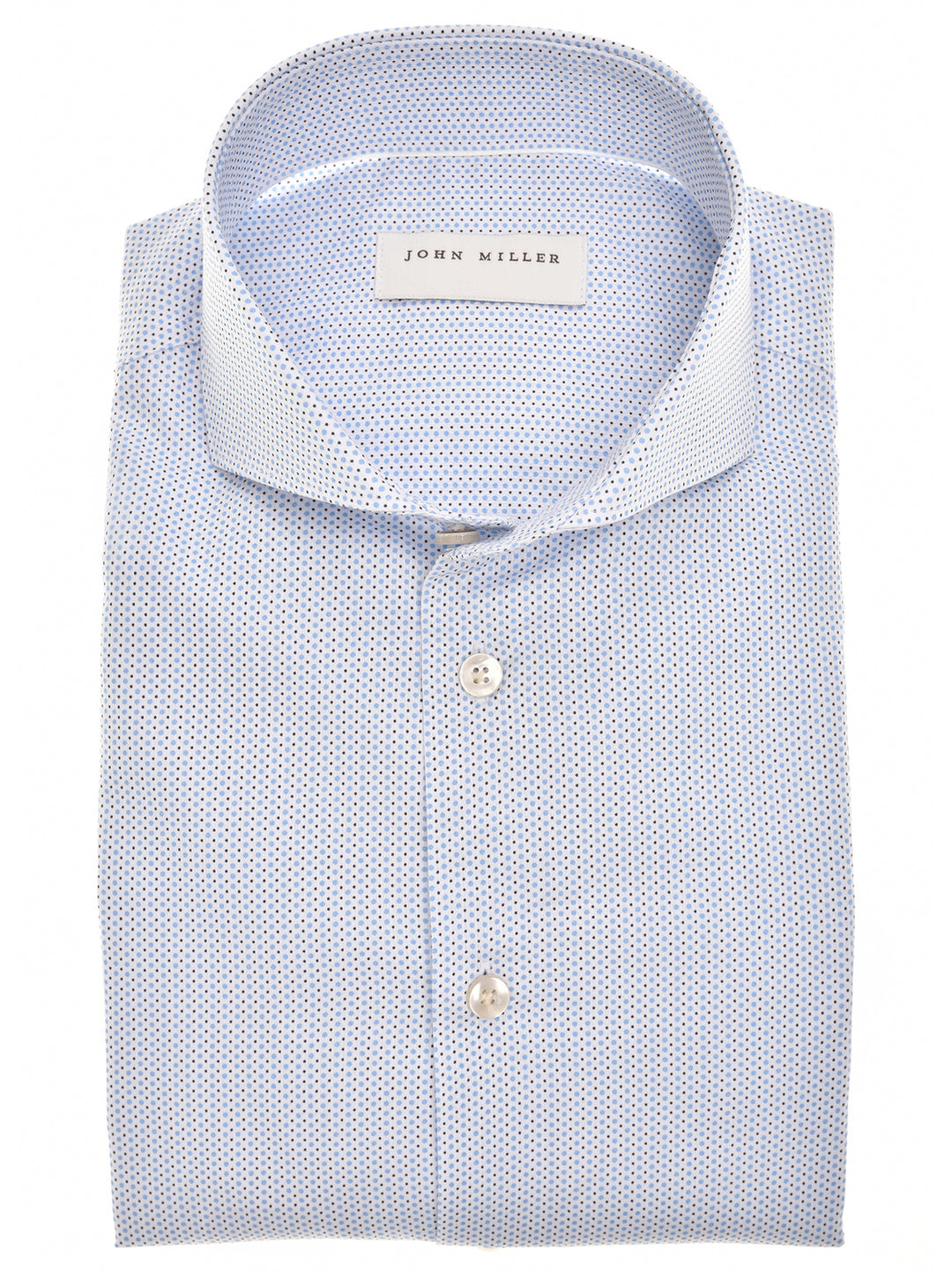 John Miller Tailored Fit Overhemd – Blauw-100% katoen-HEREN SHIRTS-Blauw