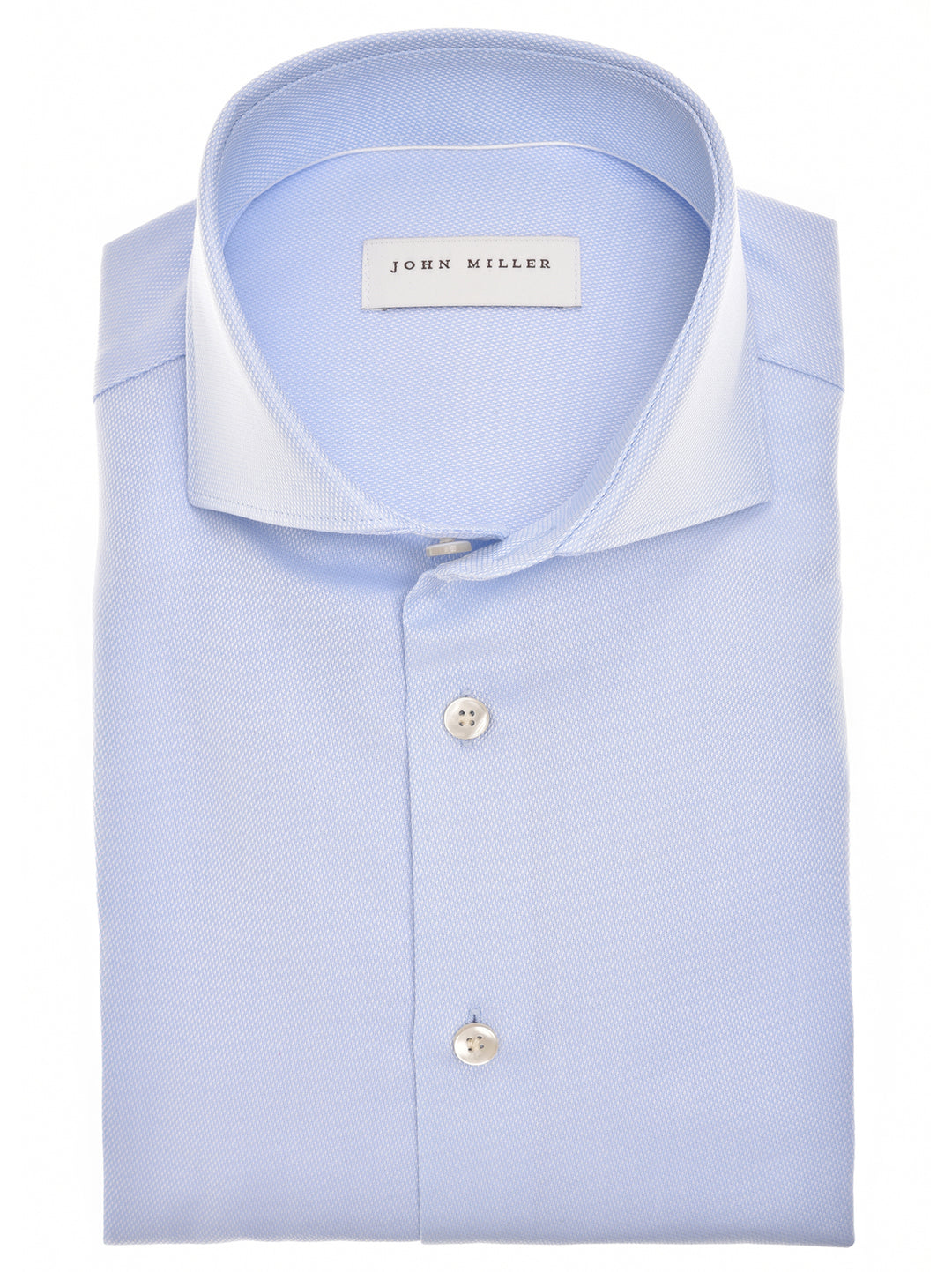 John Miller Tailored Fit Overhemd – Blauw-100% katoen-HEREN SHIRTS-Blauw