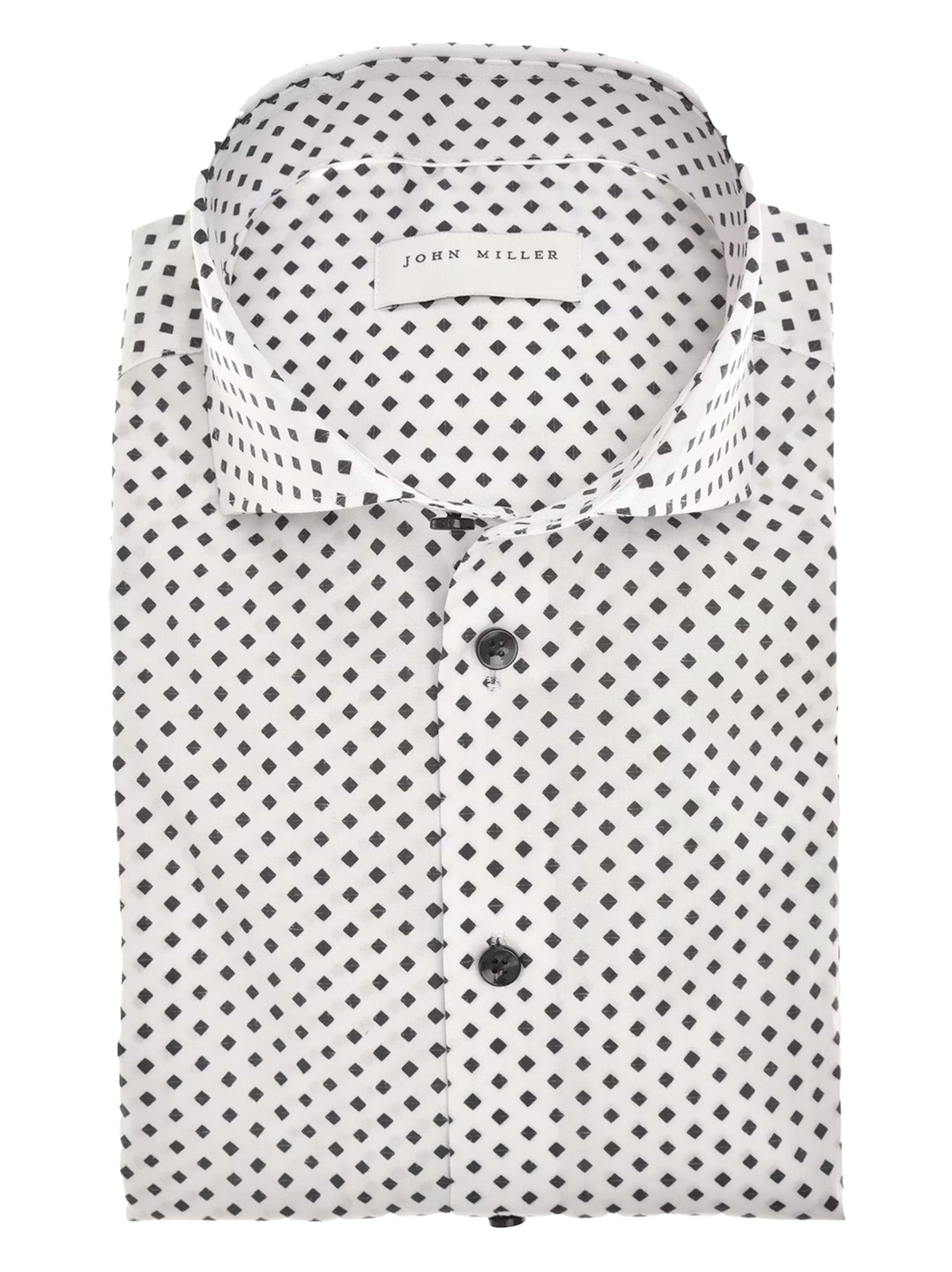 John Miller Tailored Fit overhemd – Blauw-97% katoen, 3% elastaan-HEREN SHIRTS-Blauw