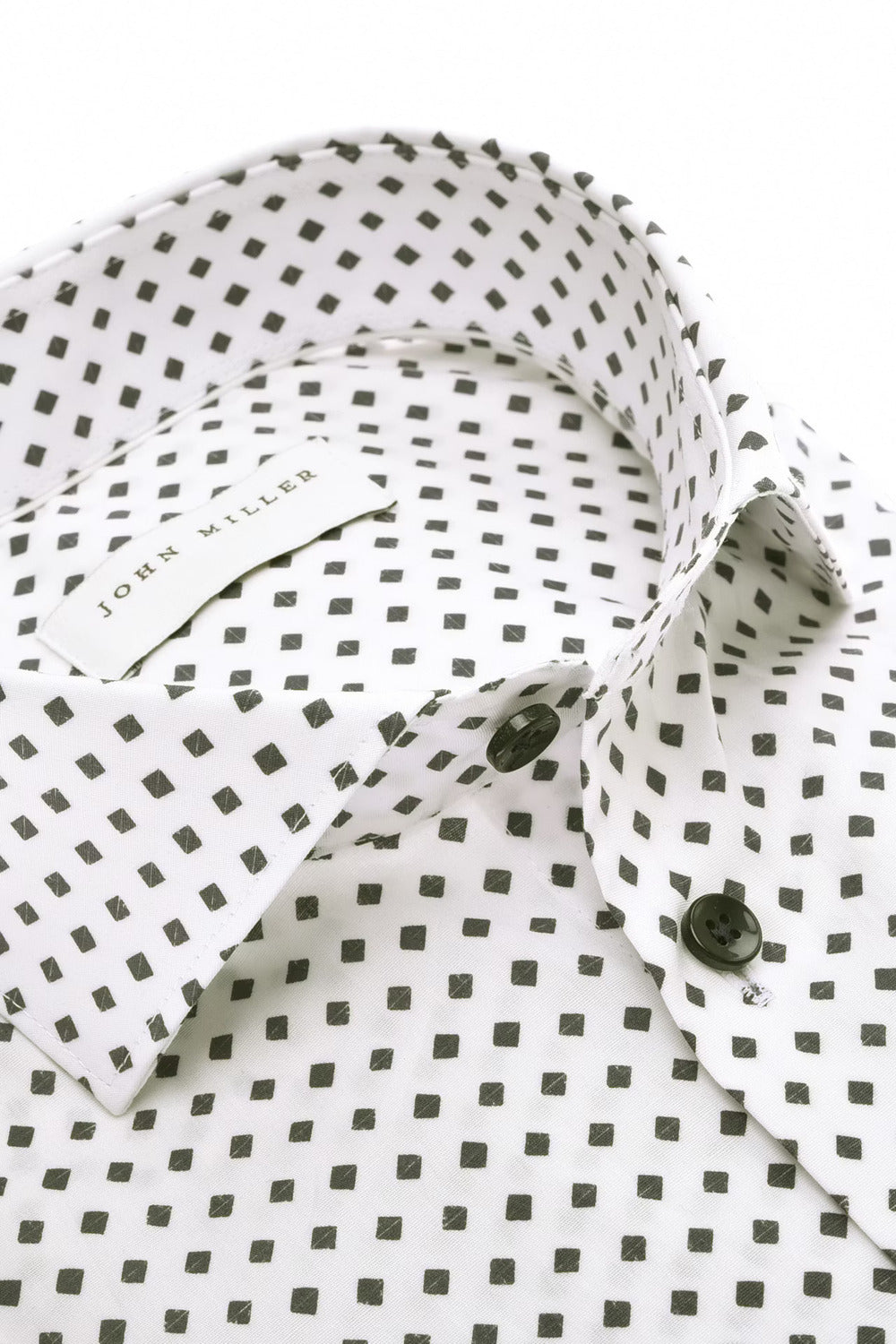 John Miller Tailored Fit overhemd – Blauw-97% katoen, 3% elastaan-HEREN SHIRTS-Blauw