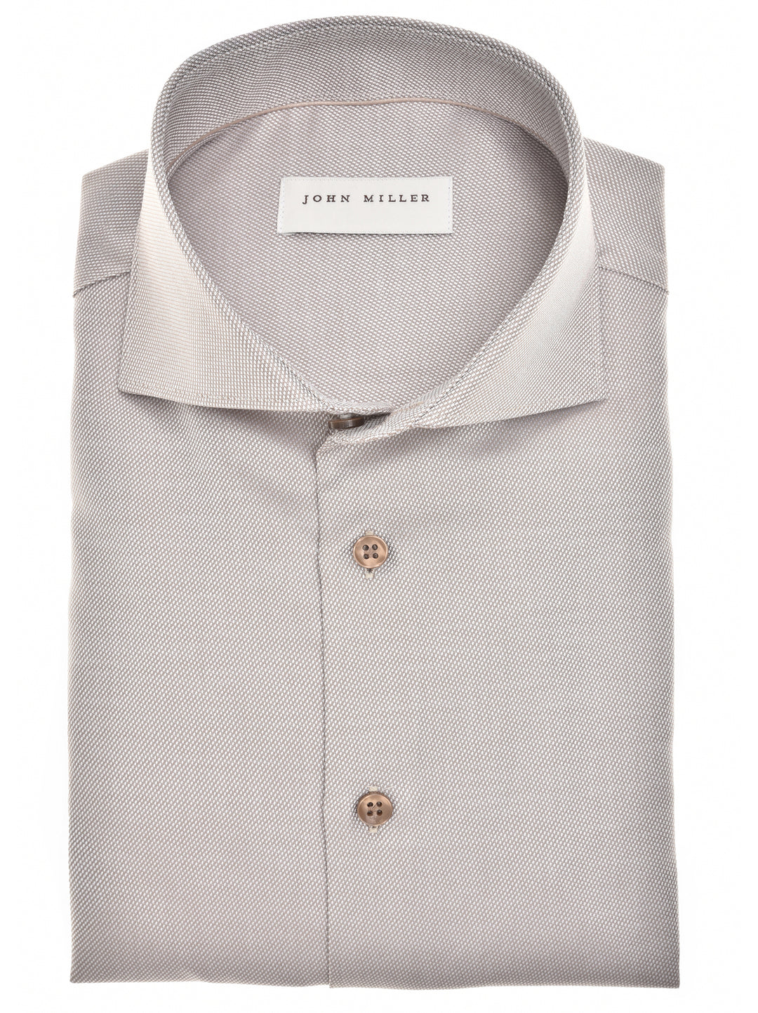 John Miller Tailored Fit Overhemd – Bruin-100% katoen-HEREN SHIRTS-Bruin