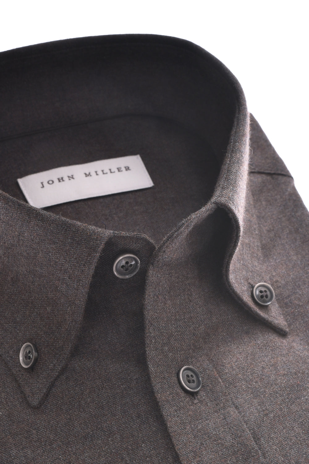 John Miller Tailored Fit Overhemd – Bruin-100% katoen-HEREN SHIRTS-Bruin