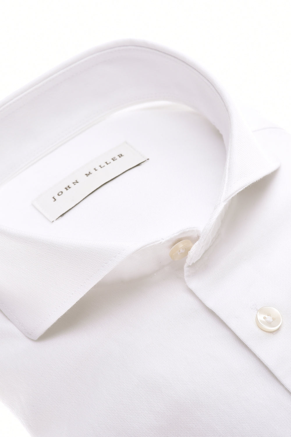 John Miller Tailored Fit Overhemd – Wit-100% katoen-HEREN SHIRTS-Wit