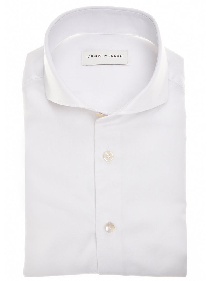 John Miller Tailored Fit Overhemd – Wit-100% katoen-HEREN SHIRTS-Wit