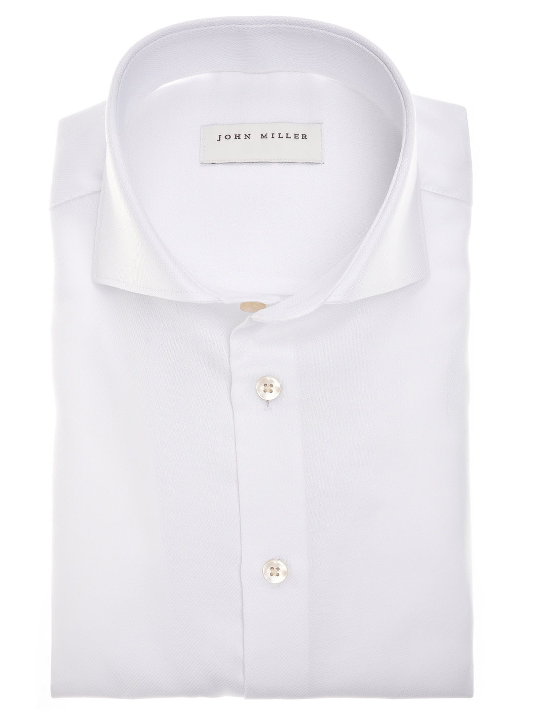 John Miller Tailored Fit Overhemd – Wit-100% katoen-HEREN SHIRTS-Wit