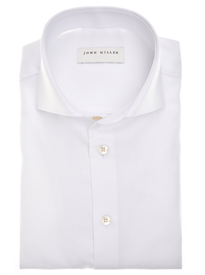 John Miller Tailored Fit Overhemd – Wit-100% katoen-HEREN SHIRTS-Wit