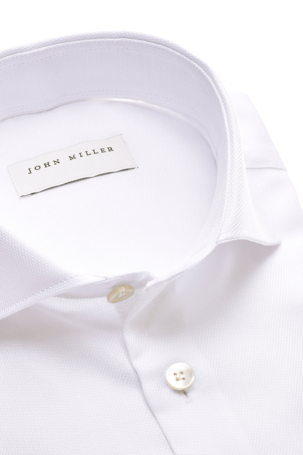John Miller Tailored Fit Overhemd – Wit-100% katoen-HEREN SHIRTS-Wit