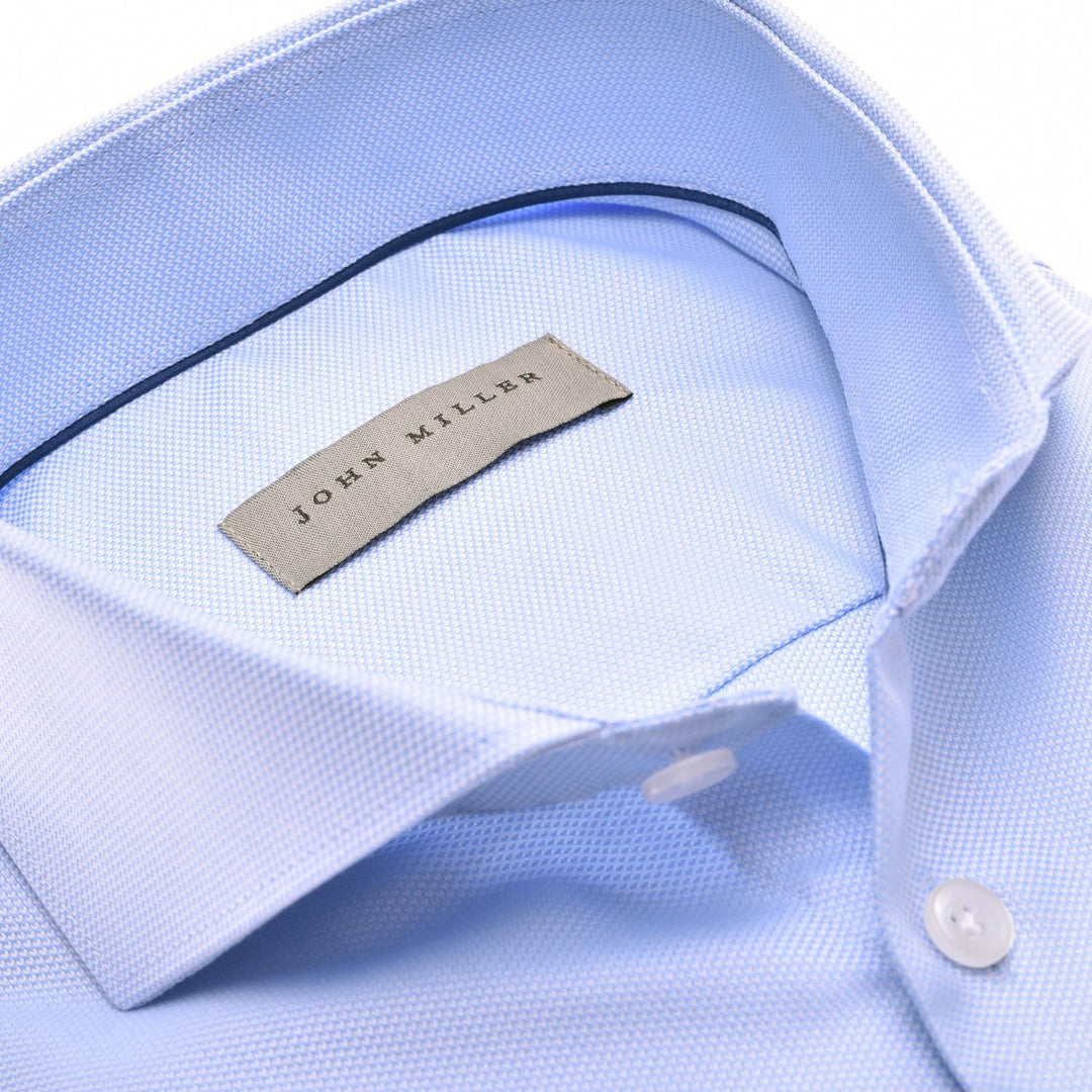 John Miller tailored fit shirt-100% katoen-HEREN SHIRTS-Blauw