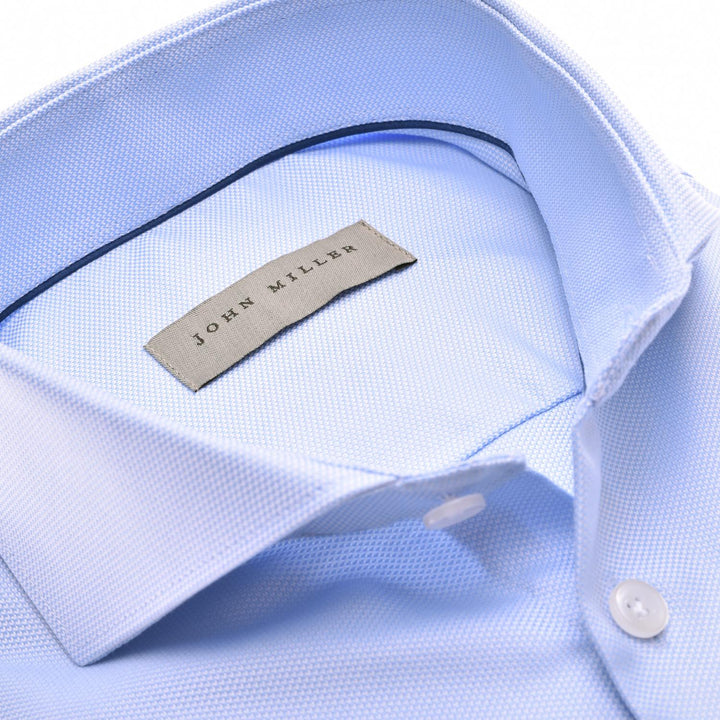 John Miller tailored fit shirt-100% katoen-HEREN SHIRTS-Blauw