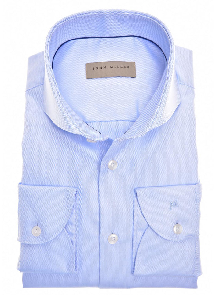 John Miller tailored fit shirt-100% katoen-HEREN SHIRTS-Blauw