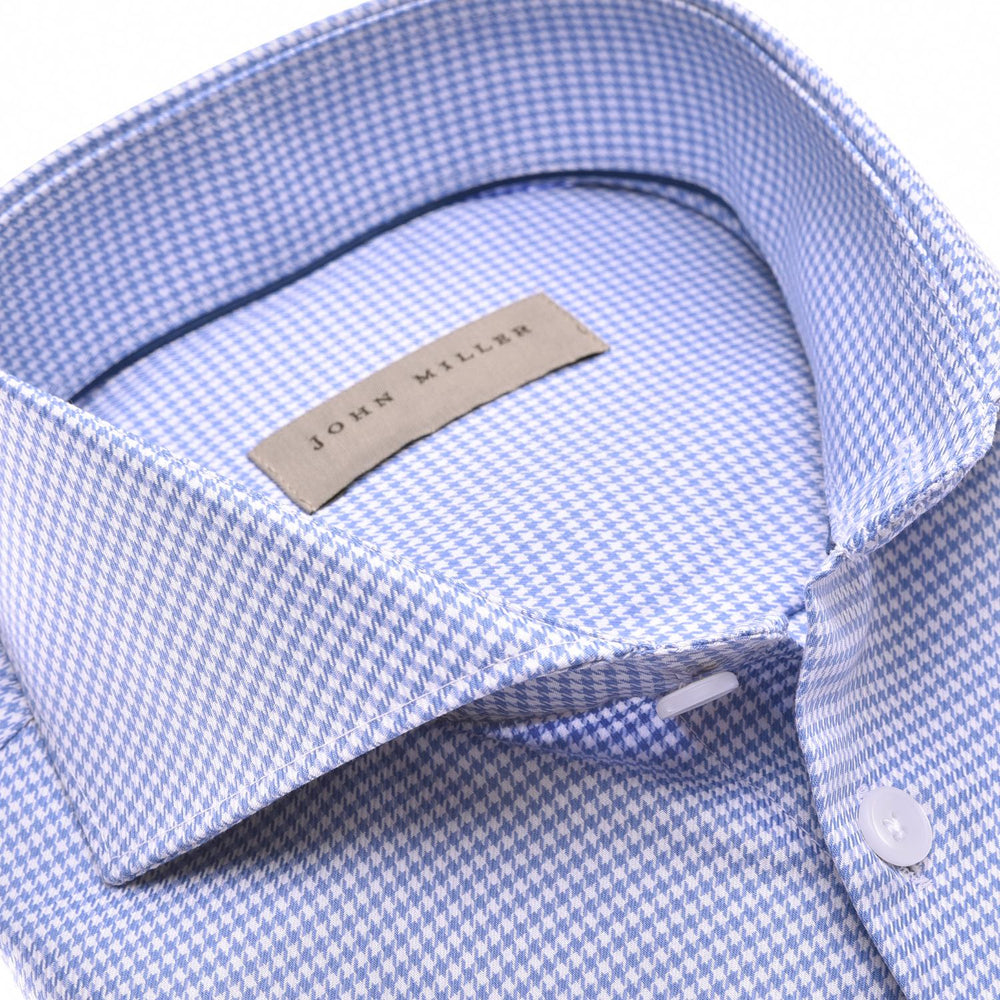 John Miller tailored fit shirt-100% katoen-HEREN SHIRTS-Blauw