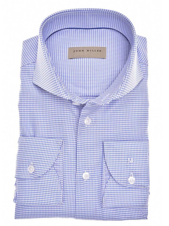John Miller tailored fit shirt-100% katoen-HEREN SHIRTS-Blauw