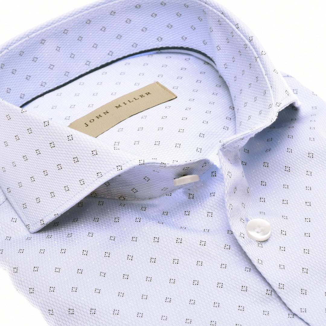 John Miller tailored fit shirt-100% katoen-HEREN SHIRTS-Blauw