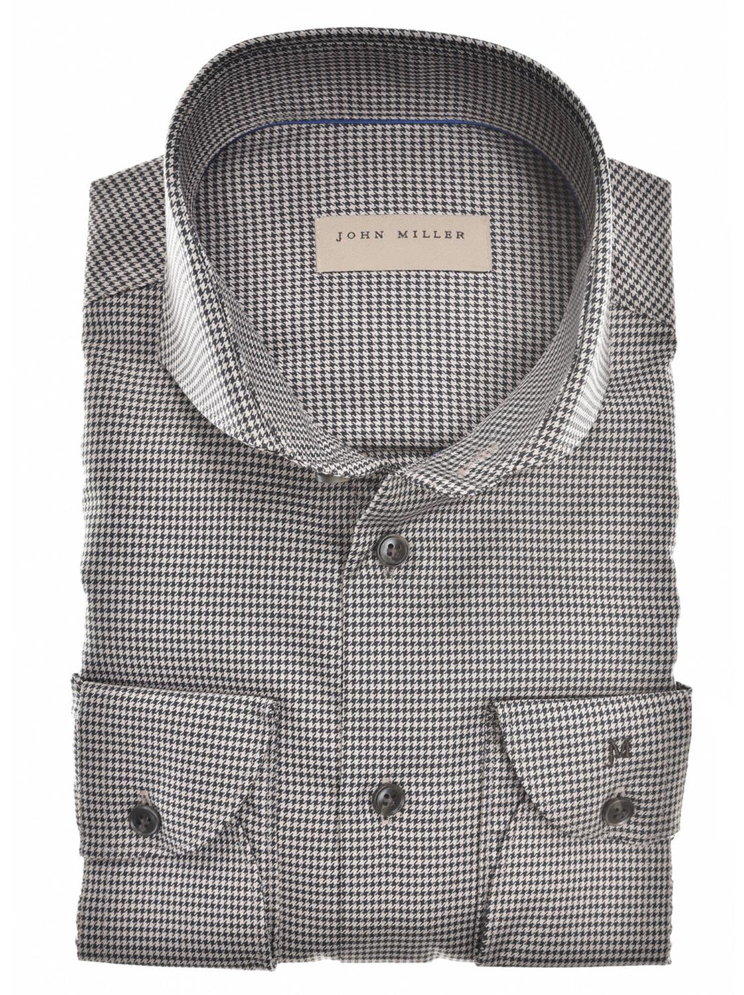 John Miller tailored fit shirt-100% katoen-HEREN SHIRTS-Bruin