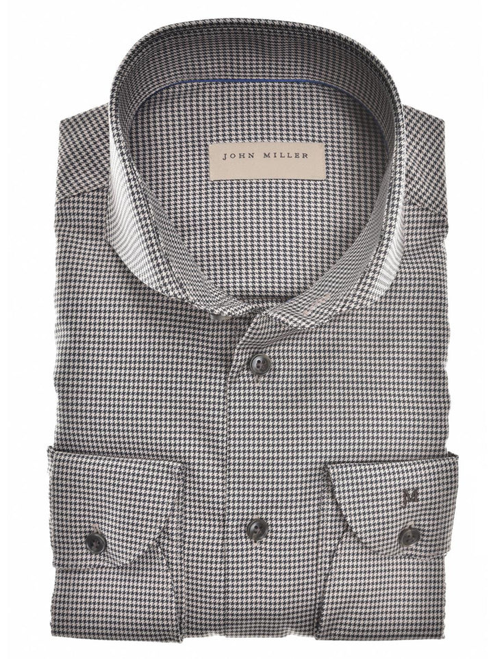 John Miller tailored fit shirt-100% katoen-HEREN SHIRTS-Bruin