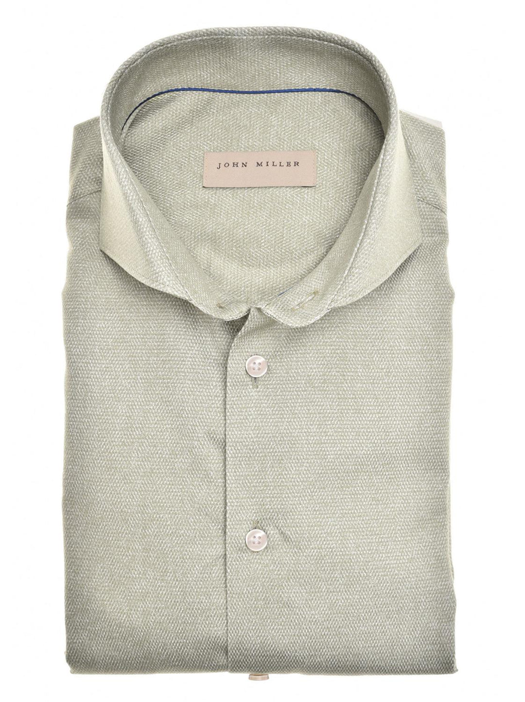 John Miller tailored fit shirt-100% katoen-HEREN SHIRTS-Groen