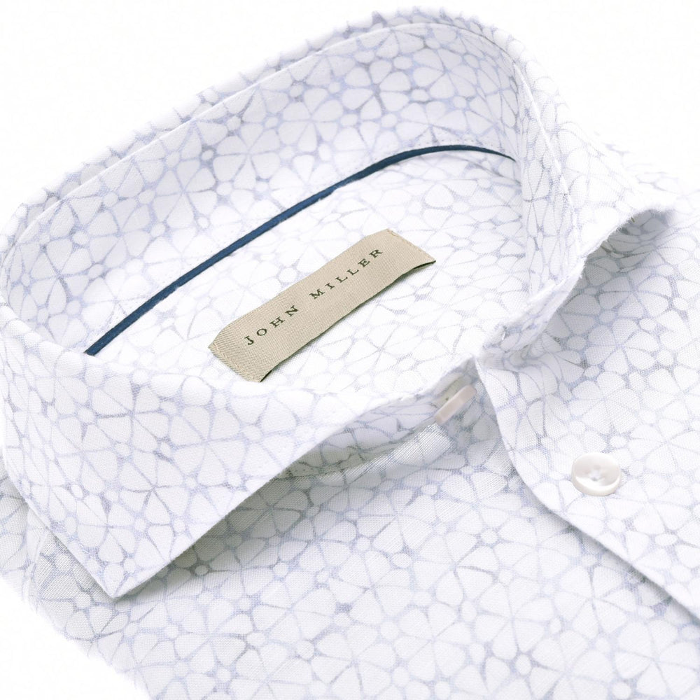 John Miller tailored fit shirt-HEREN SHIRTS-Blauw