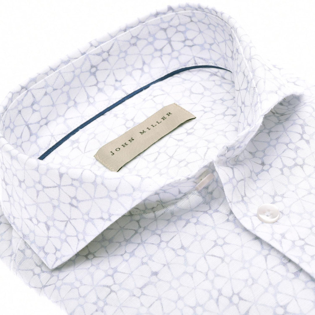 John Miller tailored fit shirt-HEREN SHIRTS-Blauw