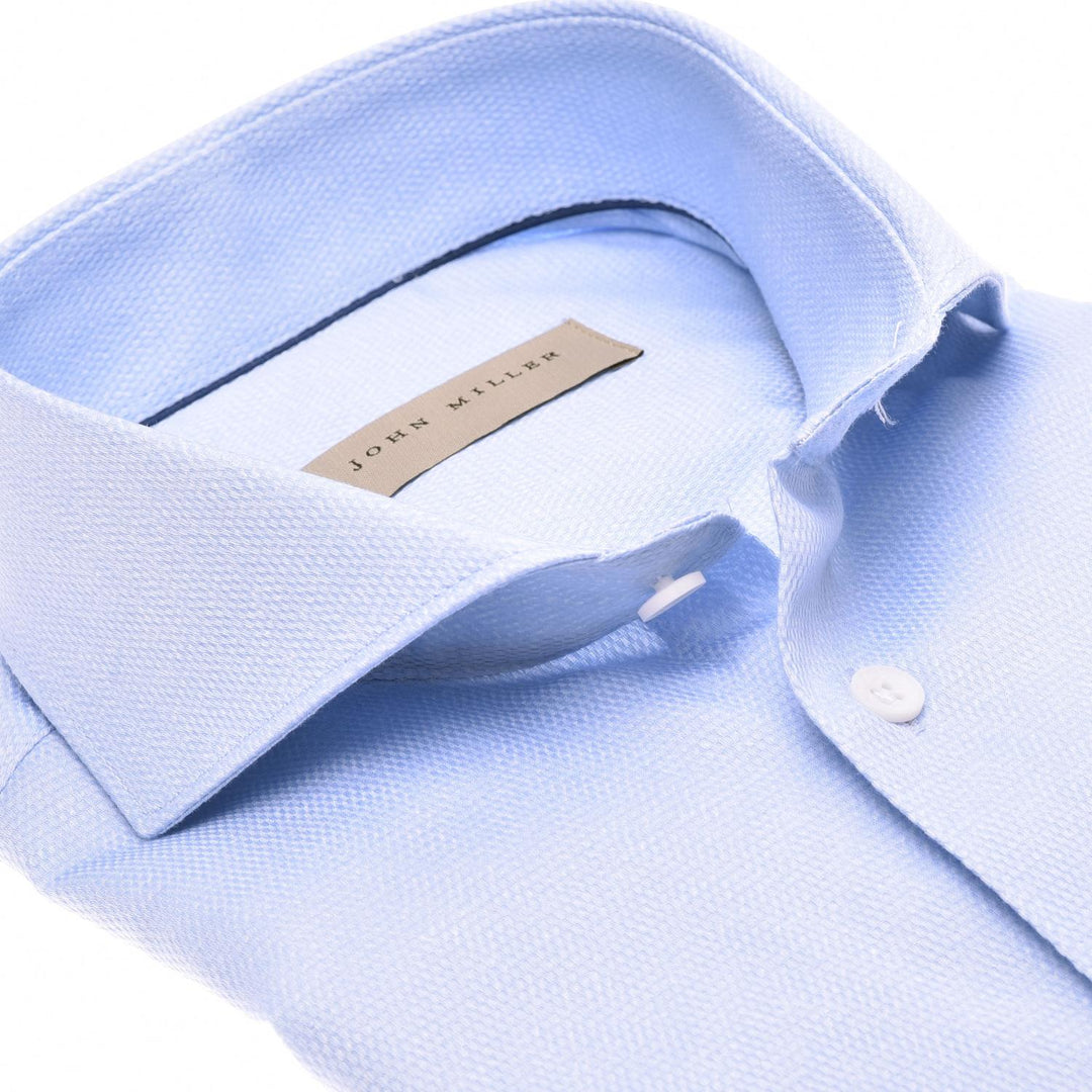 John Miller tailored fit shirt-HEREN SHIRTS-Blauw