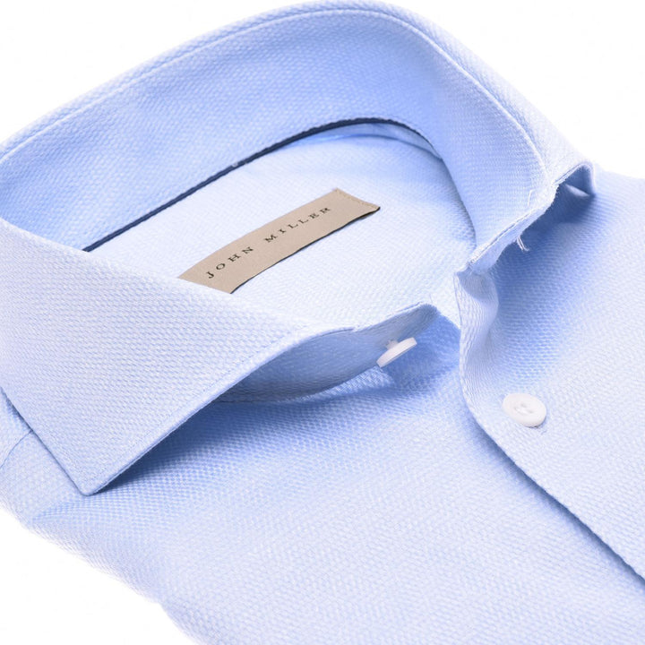 John Miller tailored fit shirt-HEREN SHIRTS-Blauw