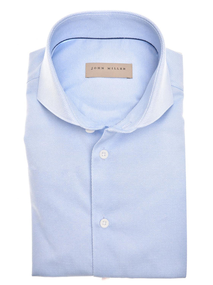 John Miller tailored fit shirt-HEREN SHIRTS-Blauw
