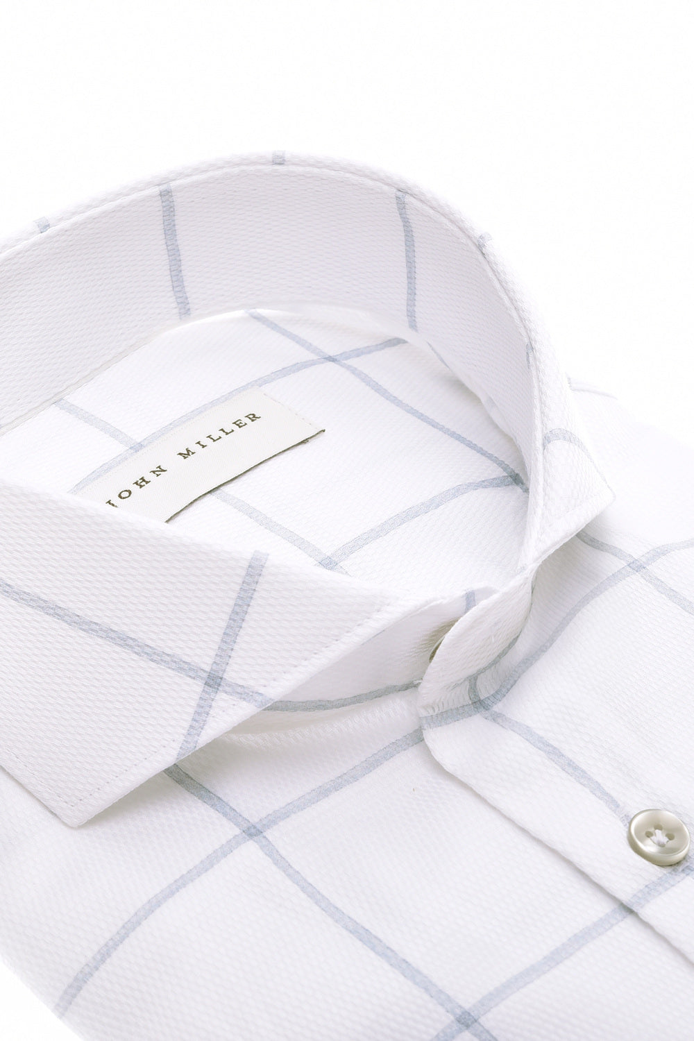 John Miller Tailored Fit – Wit-100% katoen-HEREN SHIRTS-Wit